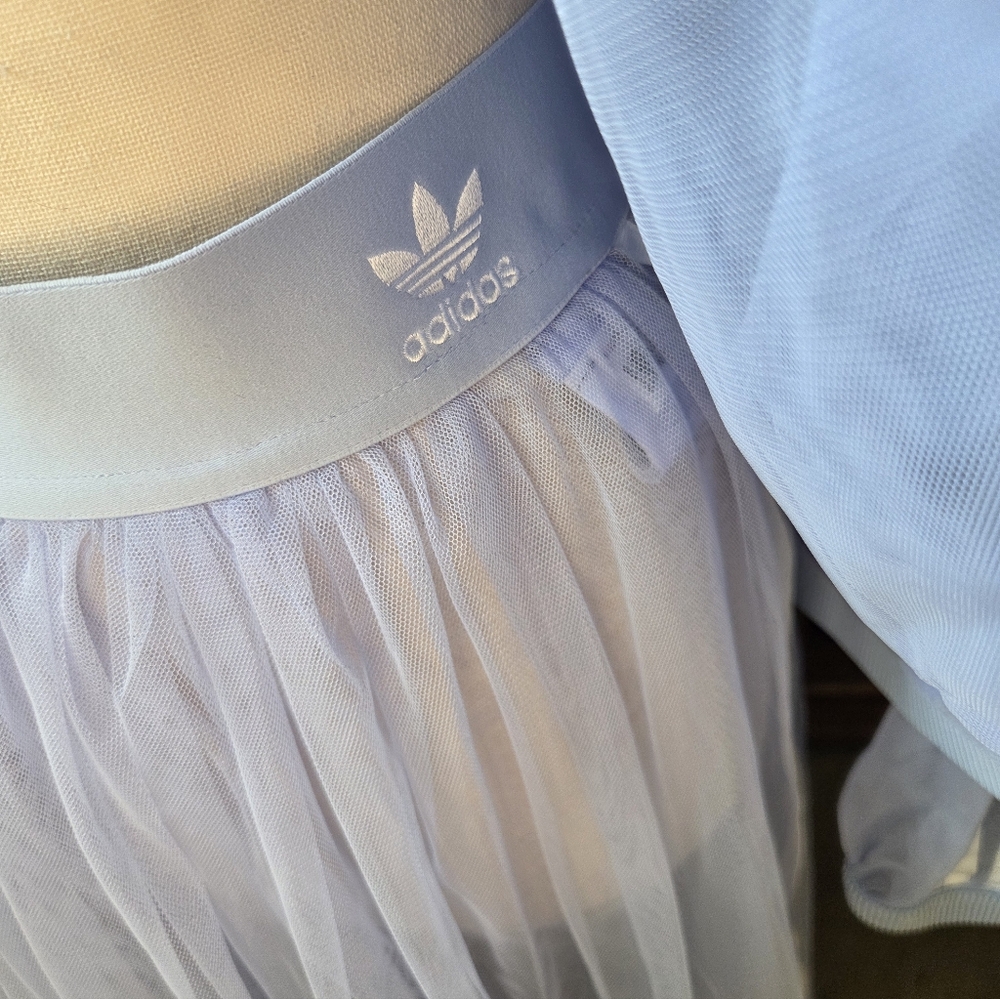 Adidas Light Blue Sheer Jacket and Skirt Set - Picture 3 of 4